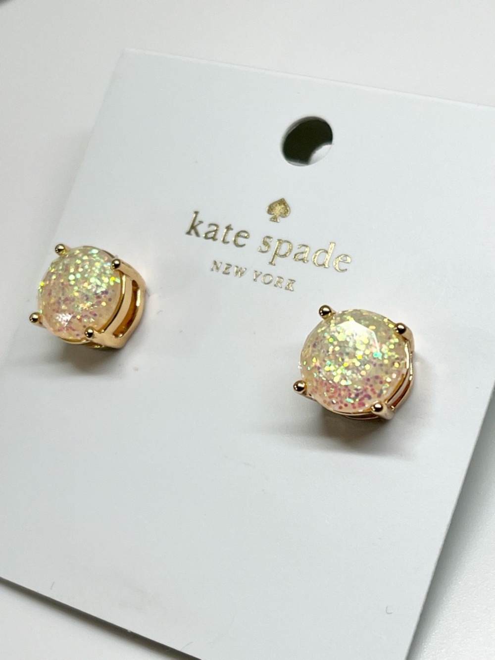 Kate Spade Rise & Shine Glitter Stud Earrings NWT